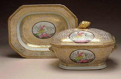Lot 855 - Chinese Export Porcelain Famille Rose and Gilt...