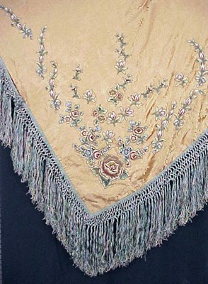Lot 1184 - Chenille Embroidered Victorian Cover or Shawl...