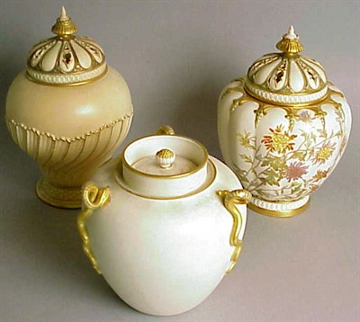 Lot 887 - Group of Six Royal Worcester Gilt-Decorated...