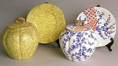 Lot 800 - Two Royal Worcester Gilt-Decorated Porcelain...