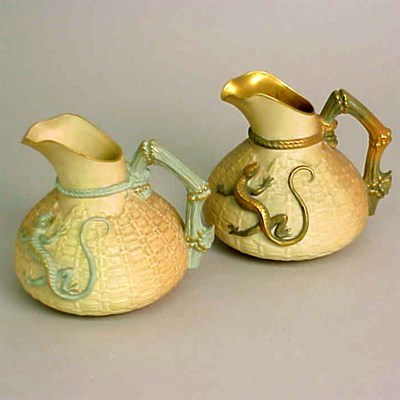 Lot 801 - Group of Four Royal Worcester Gilt-Decorated...