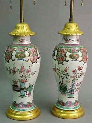 Lot 848 - Pair of Chinese Export Porcelain Famille Rose...