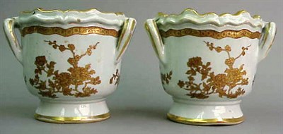 Lot 802 - Pair of Chinese Export Porcelain Gilt...