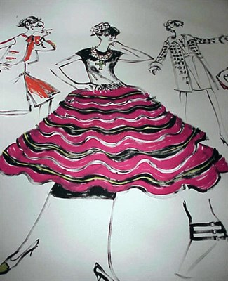 Lot 1242 - Maning Paris Fashion Illustration Mural Mid...