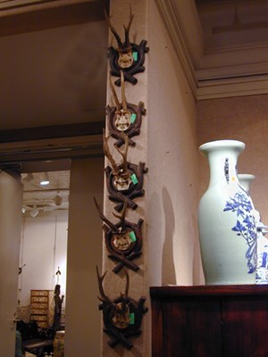 Lot 266 - Group of Mounted Antler Plaques Approximately...