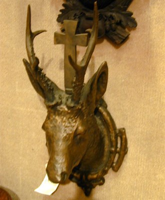 Lot 538 - Bronze Head of a Stag