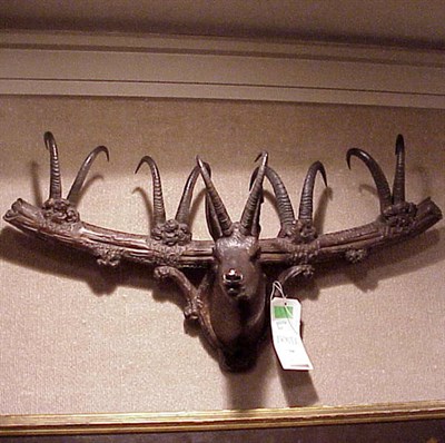 Lot 548 - Carved Wood Stag's Head Decoration