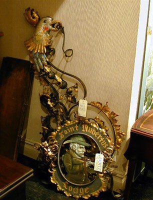 Lot 670 - French Gilt-Decorated Wrought Iron Wall Hanging