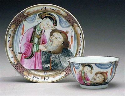 Lot 816 - Chinese Export Porcelain Erotic Subject Tea...