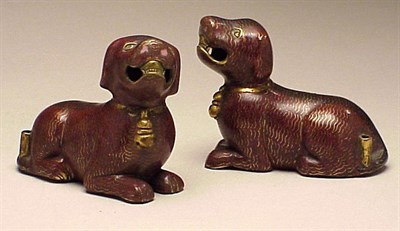 Lot 809 - Pair of Chinese Cloisonne Dog Joss Stick...