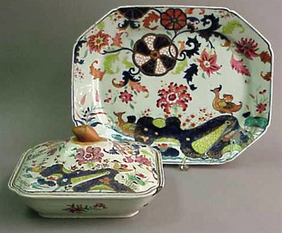 Lot 839 - Chinese Export Porcelain Pseudo Tobacco Leaf...