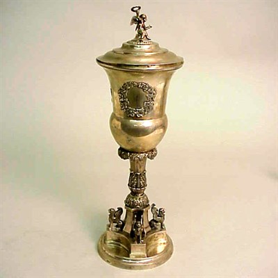 Lot 356 - Continental Silver Covered Goblet The lid set...