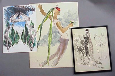Lot 1244 - Group of Kenneth Paul Block Drawings 1980s...