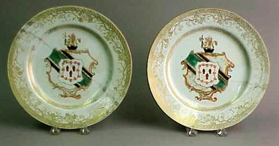 Lot 823 - Pair of Chinese Export Porcelain Armorial...