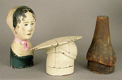 Lot 1307 - Three Milliner's Forms American, circa 1850...