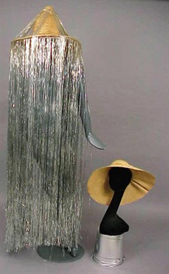 Lot 1308 - Two William J. Natural Straw Beach Hats 1950s...