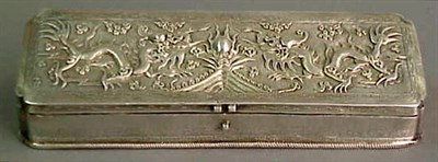 Lot 824 - Chinese Export Silver Nib Box Late 19th...