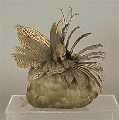Lot 1300 - Bird-Form Feather Muff 1977 Of dove gray and...