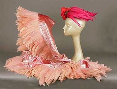 Lot 1296 - Balenciaga Pink Feather Hat Head hugging, the...