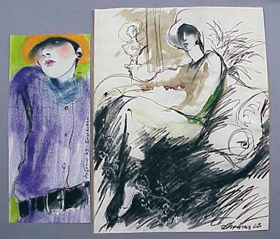 Lot 1233 - Five Antonio Fashion Drawings 1963-1965 Each...