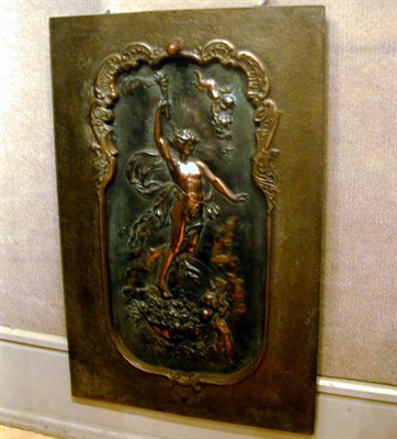 Lot 469 - Art Nouveau Cast Metal Fire Door