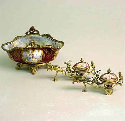 Lot 437 - Group of French Enamel Miniatures Comprising a...