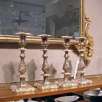 Lot 474A - Set of Four Georgian Style Silver Plated...
