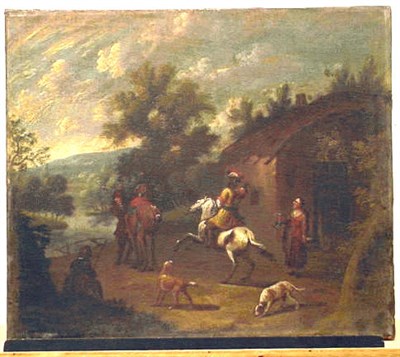 Lot 244 - Circle of Philips Wouwermans TAVERN EXTERIOR...