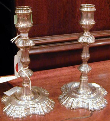 Lot 433 - Pair of George II Silver Candlesticks Maker's...