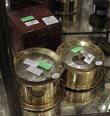 Lot 418 - Two Ship's Clocks and a Barometer