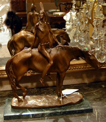 Lot 502 - Bronze Figure of a Brave on Horseback After...