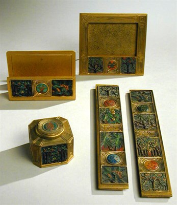 Lot 257 - Tiffany Studio Gilt-Bronze Desk Set In the...