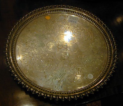 Lot 338A - Continental Silver Tray Approximately 36 ounces.