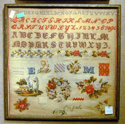 Lot 428 - Framed Victorian Sampler Dated 1879.