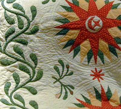 Lot 250A - American Pieced Cotton Quilt With starburst...