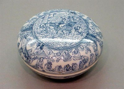 Lot 191 - Large Chinese Blue and White Porcelain Ink...