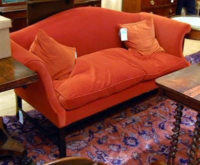 Lot 498 - Georgian Style Upholstered Mahogany Camel-Back...