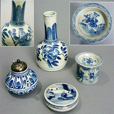 Lot 170 - Four Chinese Soft Paste Porcelain Desk...
