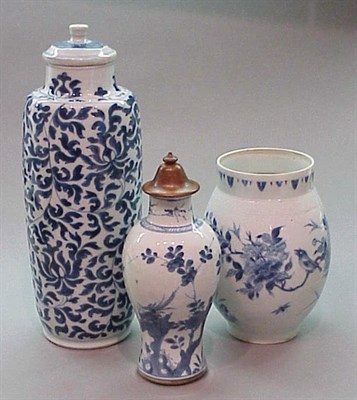 Lot 172 - Three Chinese Blue and White Porcelain Vases...