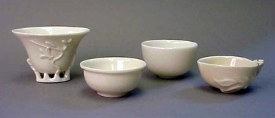 Lot 173 - Four Small Chinese Dehua White Porcelain Wine...