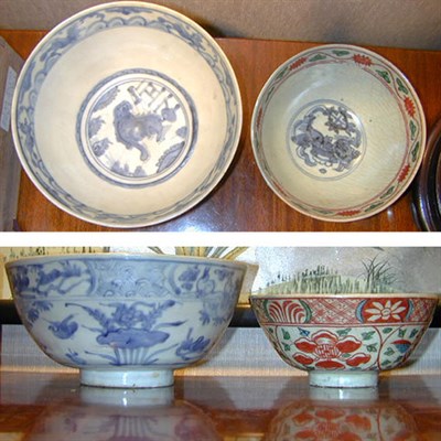 Lot 260 - Large Blue and White Bowl and a Swatow Bowl...