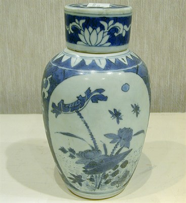 Lot 185 - Chinese Blue and White Porcelain Ovoid Jar and...
