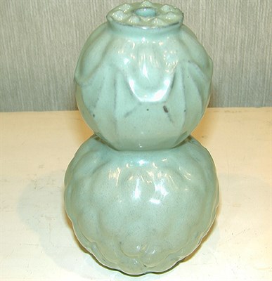 Lot 181 - Chinese Green Glazed Molded Double Bottle
