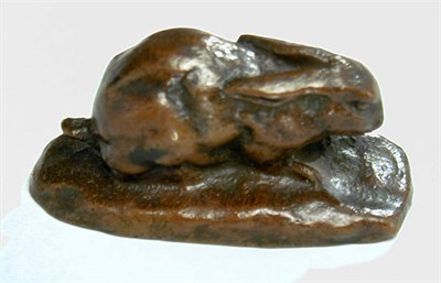 Lot 724 - Bronze Figure Rabbit with Ears Down After a...