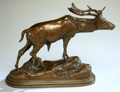 Lot 731 - Bronze Figure Standing Elk After a model by...