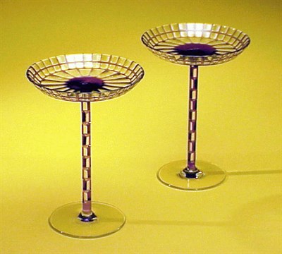 Lot 264 - Pair of Glass Tazzas Otto Prutscher, 1907...