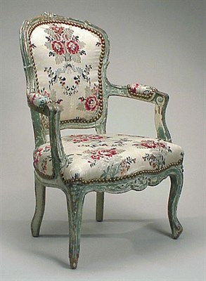 Lot 384 - Louis XV Painted Beechwood Child's Chair Mid...