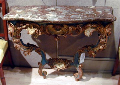 Lot 387 - Continental Rococo Gilt Decorated and Painted...