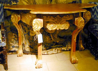 Lot 315 - Spanish Rococo Style Gilt and Painted Console...
