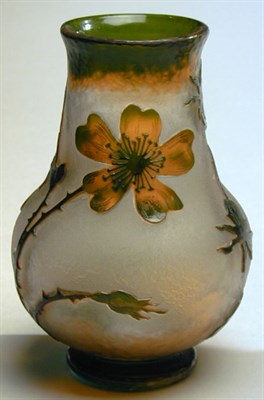 Lot 176 - Daum Nancy Cameo Glass Vase Of bulbous form,...